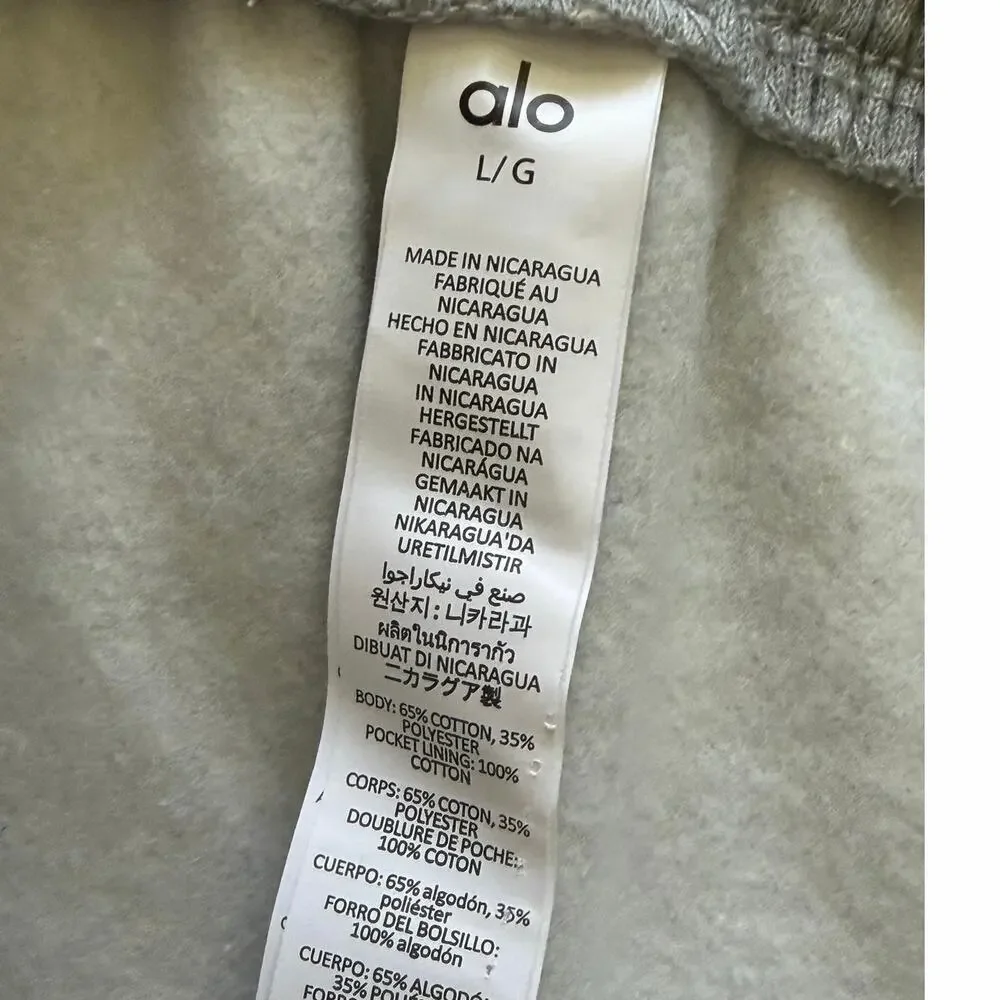 Alo Yoga Accolade Hoodie Sweatpants Set Athletic Heather Grey Large NWT